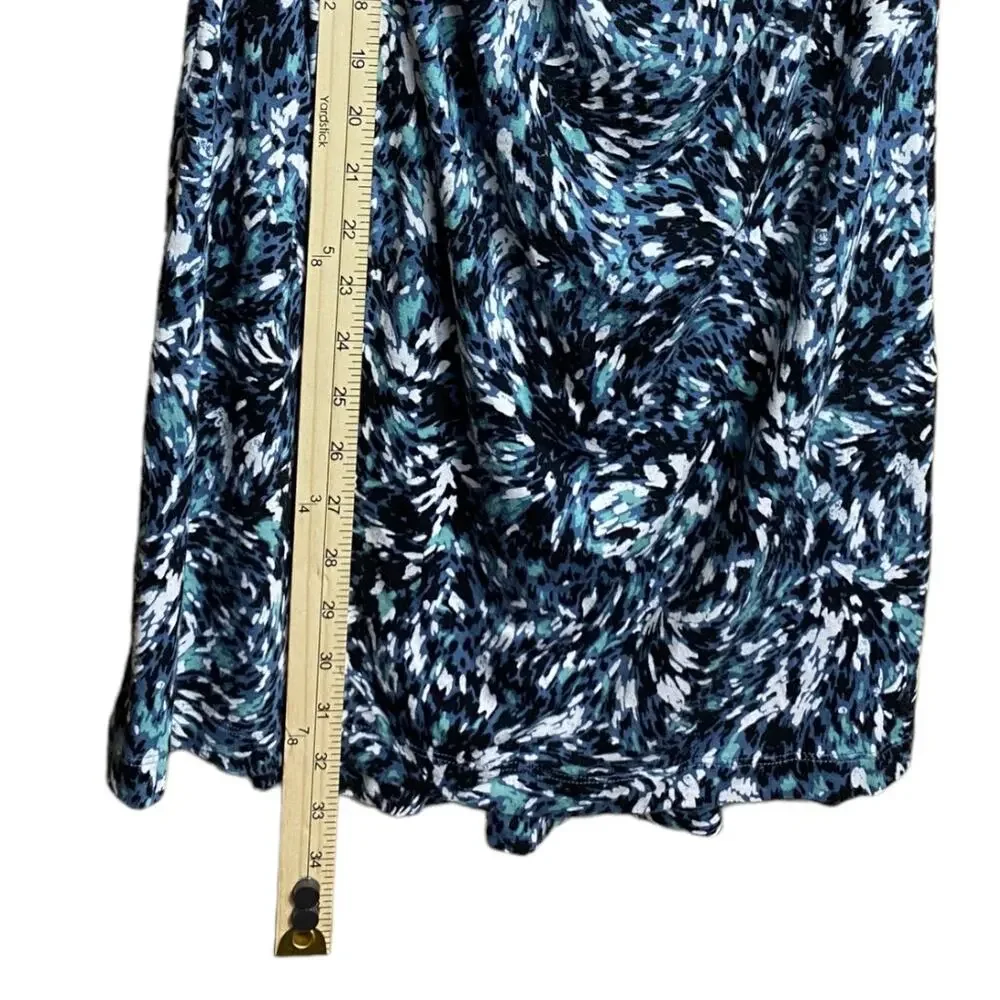 Soma blue green & white Lounge wear drape neck dress‎ XSmall